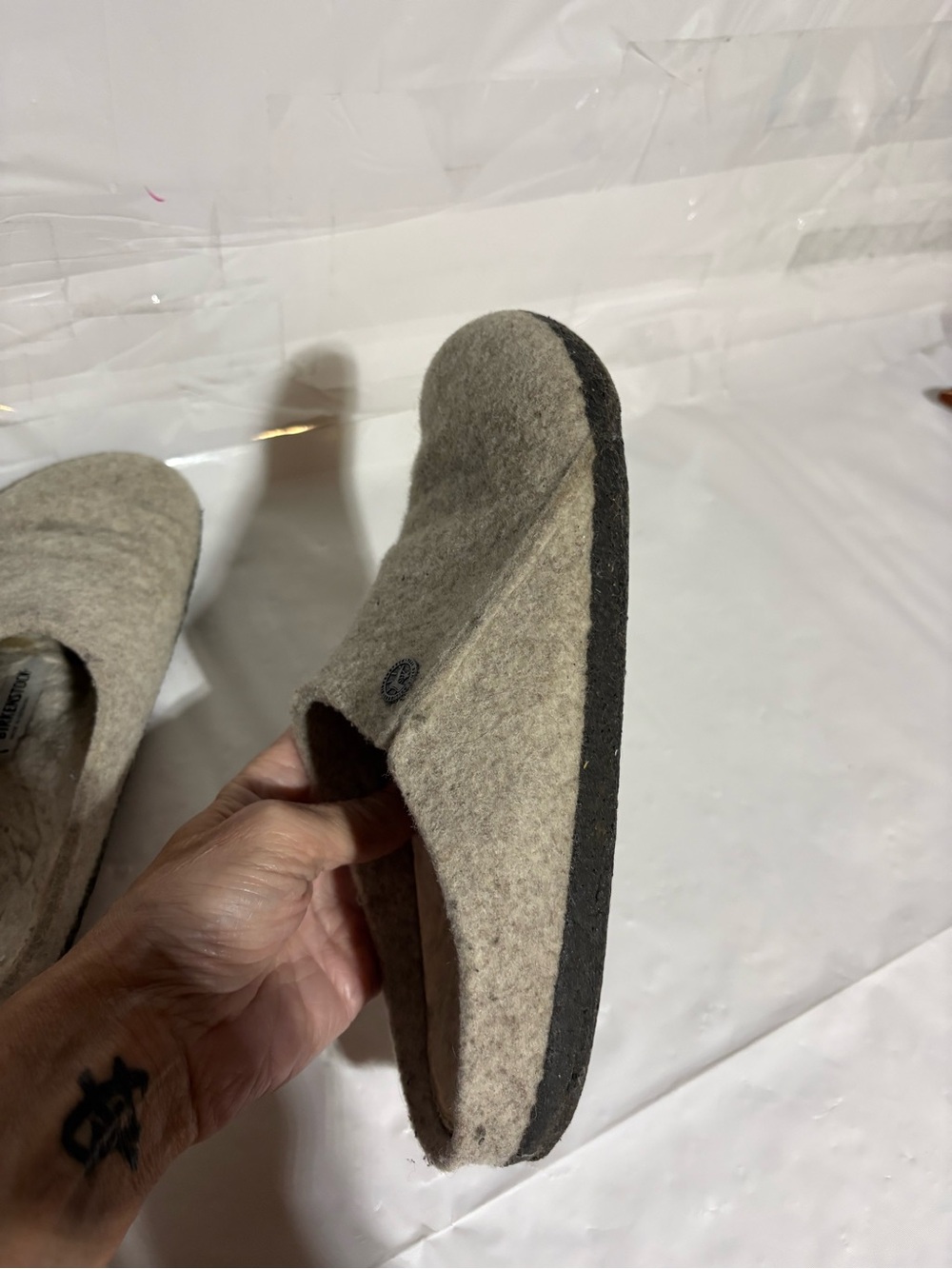 Birkenstock Felt Slip-On Clog in Beige - Picture 11 of 16